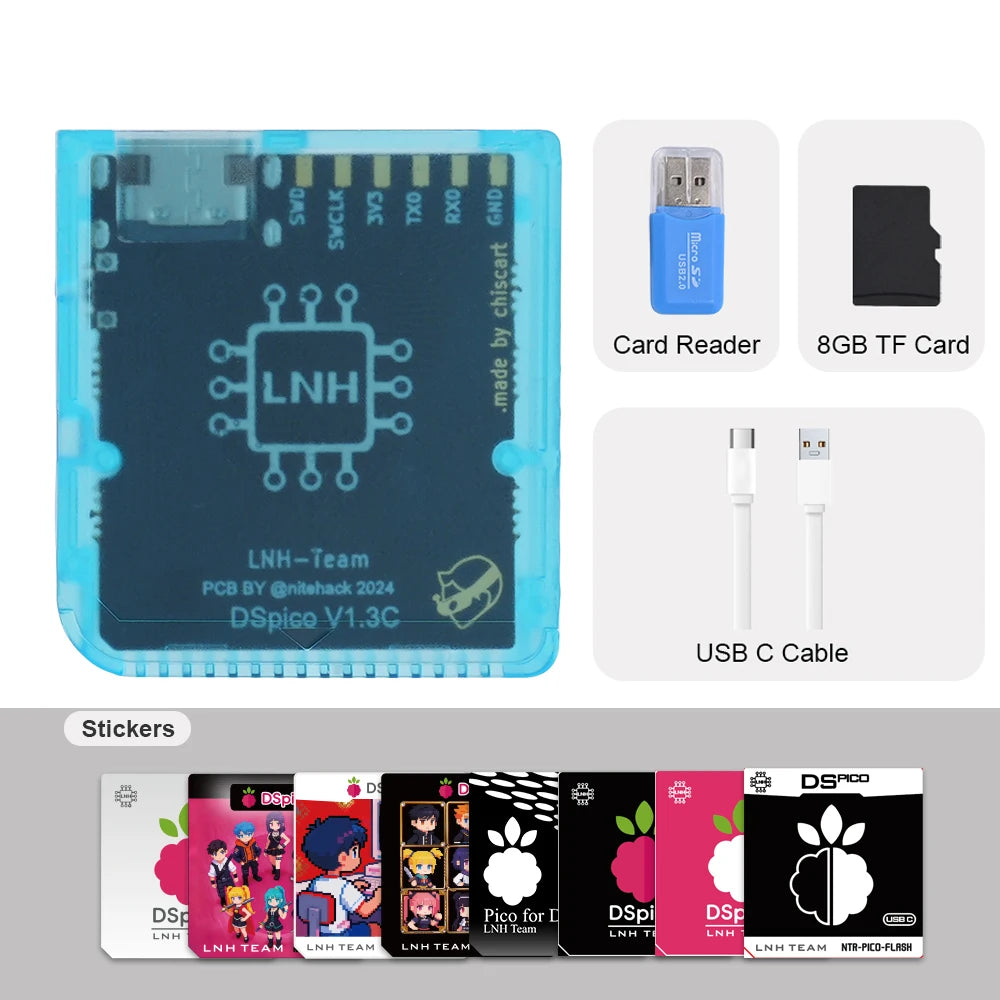 Chiscart  DSpico USB C Version Game Cartridge For NDS NDSL DSi 3DS Consoles