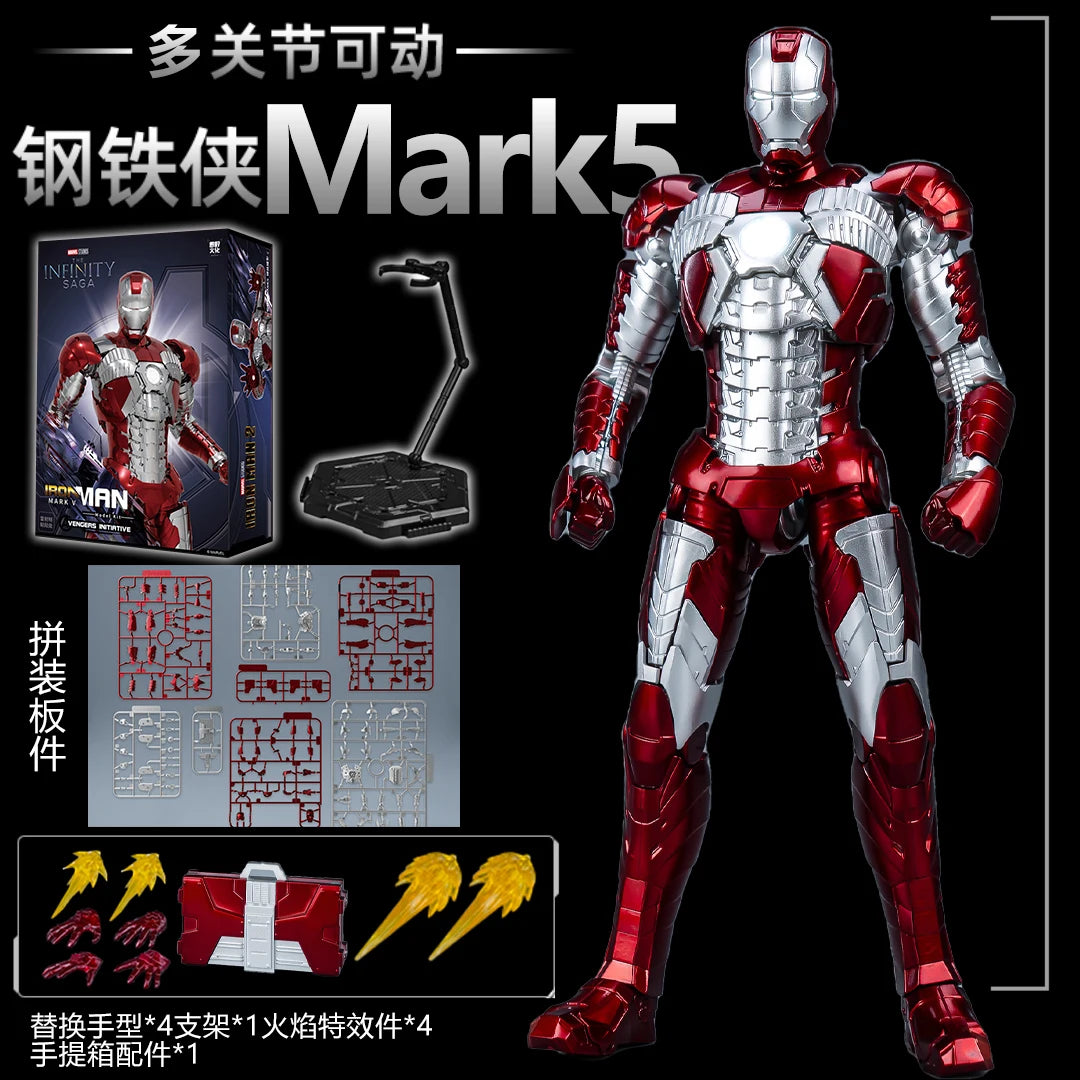 1/12 Original FondJoy Iron Man Tony Stark Legend Action Figure MK45 MK46 MK50 MK4 DIY Building Block Toys Collection Anime Model
