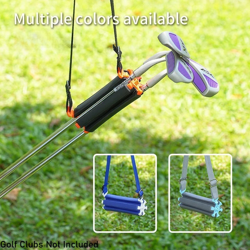 New Portable Golf Club Carrier 6-Club Retainer Clips with Adjustable Strap Lightweight Golf Club Holder for Outdoor Sports