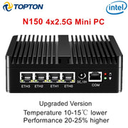 Topton 12th Gen Intel Twin Lake N150 Soft Router N5105 N6415 N6210 4*2.5G LAN Fanless Mini PC pfSense Firewall Appliance AES-NI