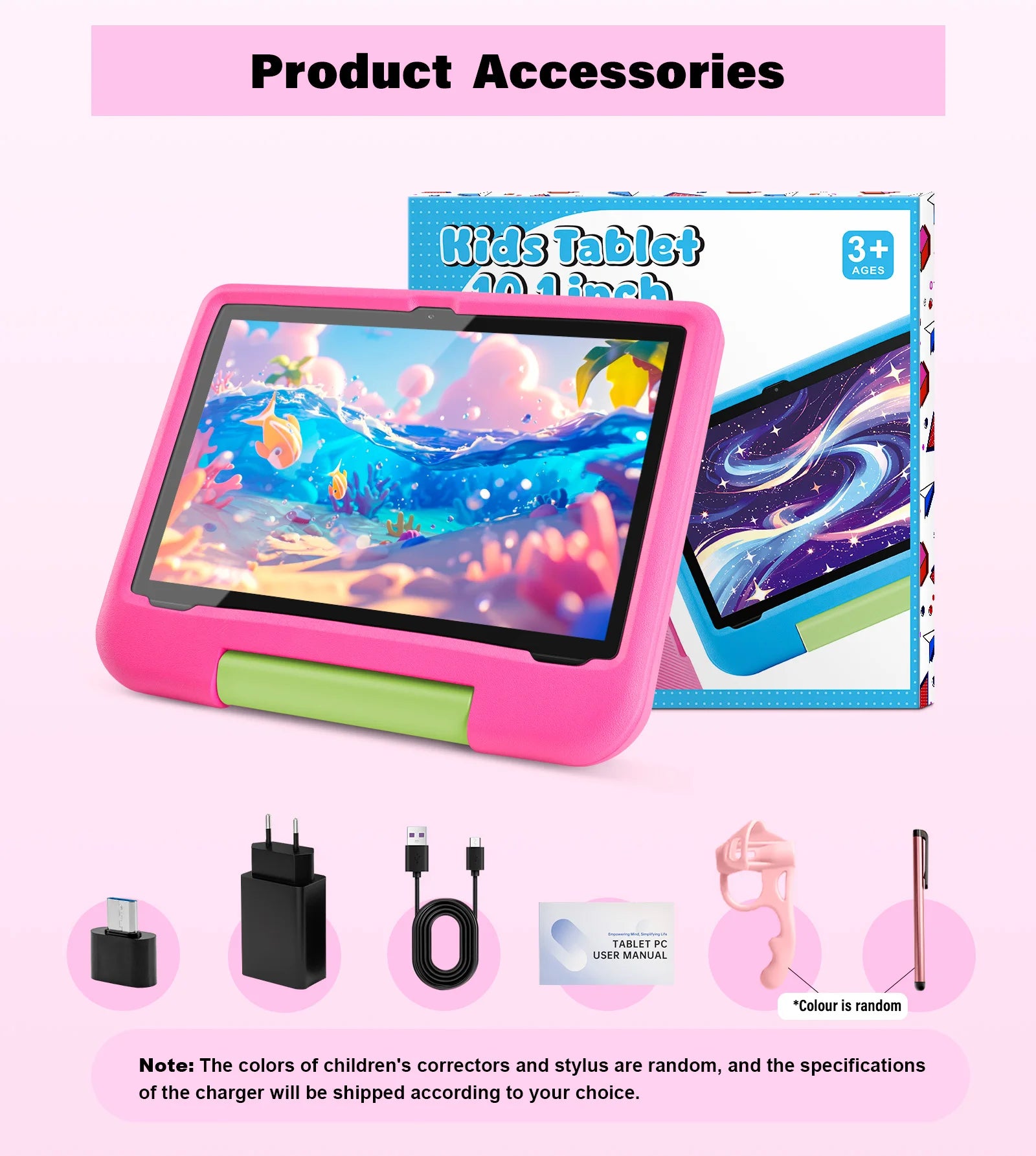 ANRY Kids Tablet Android 15 10.1 Inch CPU A523 2.0GHZ Octa-Core 4GB RAM 64GB ROM 5000Mah Dual Camera Tablets Children's Gifts