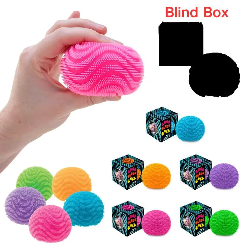 Schylling Nee Doh Fuzz Ball Wonder Waves Textured Fidget Ball Sensory Squeeze Blind Box Toy Stress Relief for Adults Kids