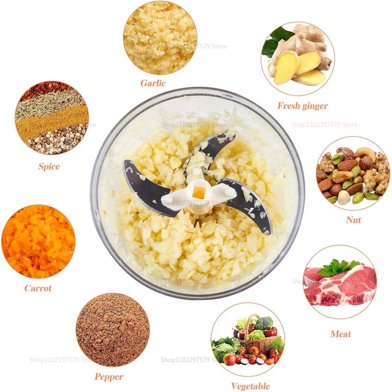 500/900ML Garlic Chopper Meat Grinder Manual Rotate Vegetable Cutter Chopper Slicer Fruit Garlic Crusher Kitchen Gadget Blenders