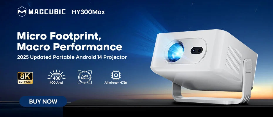 Magcubic Projector HY300 Pro 4K Android 11 Dual Wifi6 290ANSI Allwinner H713 BT5.0 1080P 1280*720P Home Cinema Outdoor Projetor