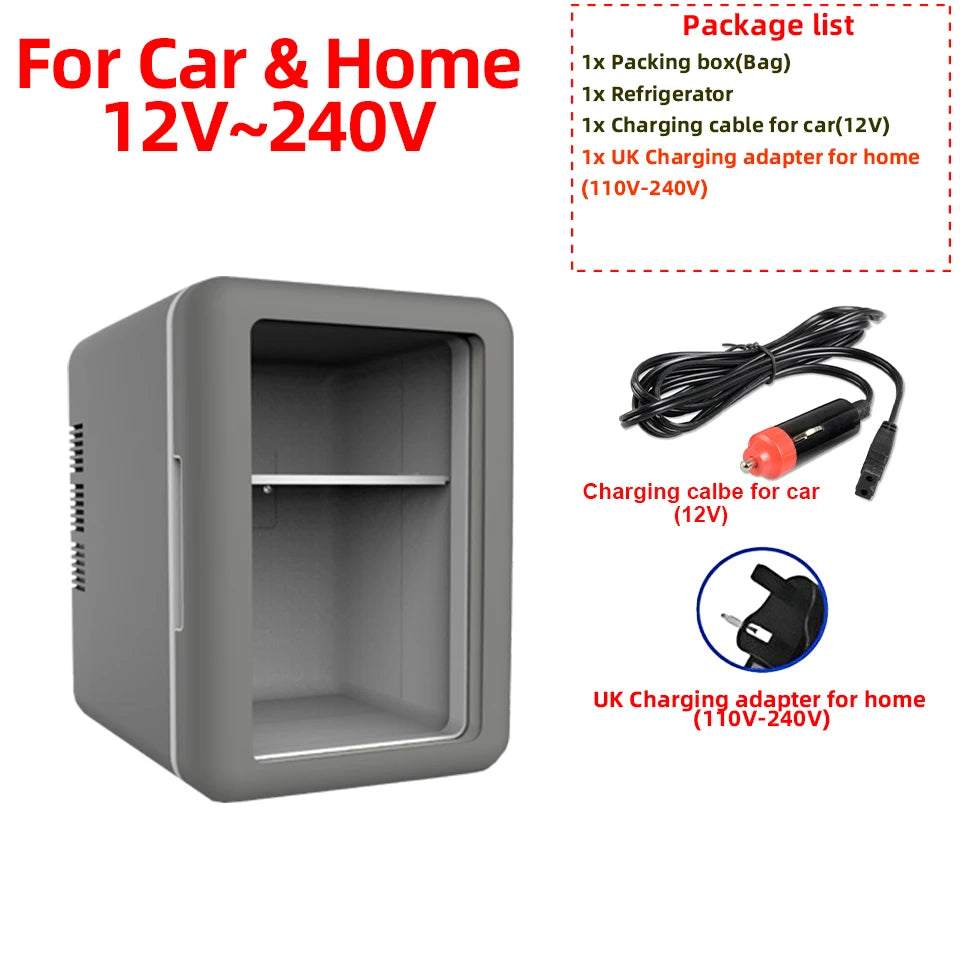 4L Mini Car Refrigerator Portable Fridge Car Home Cosmetics 12V/220V Hot And Cold Dual-Purpose Ice Box For Camping Travel