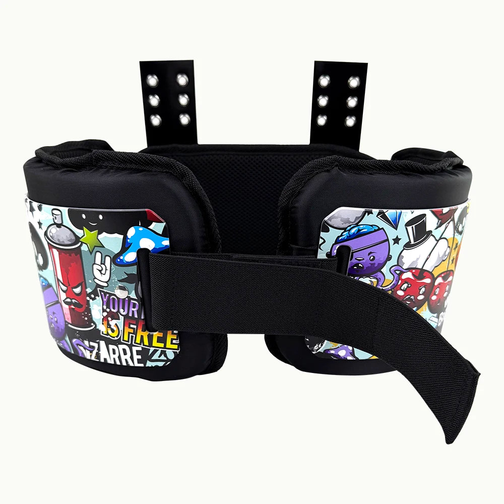American Football QB Rib Protectors Rugby Waist Wrap Around Protector with Backplates for Adult Youth