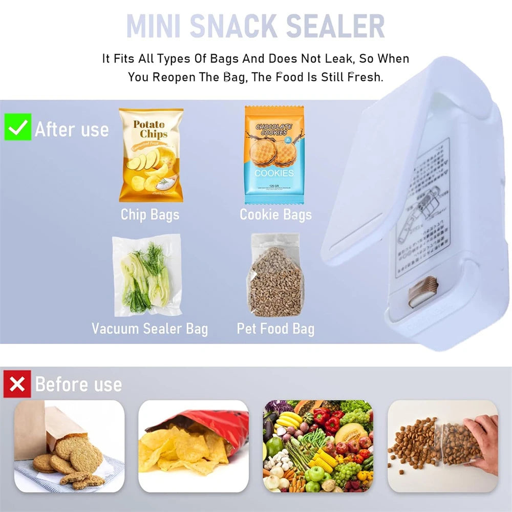 Mini Heat Bag Sealing Machine Thermal Plastic Food Bag Closure Portable  Kitchen Special ToolsFood Packaging Heat Sealer