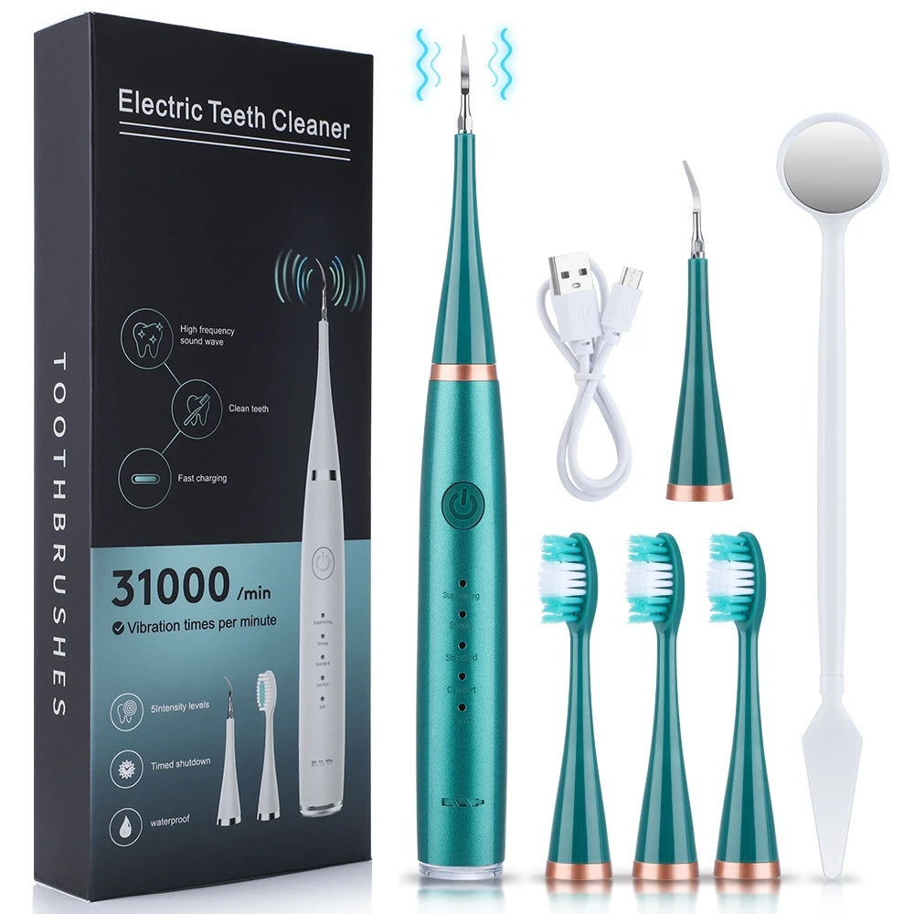 Experience total oral care with this electric toothbrush set—featuring six functions for efficient tartar removal and a healthier smile!