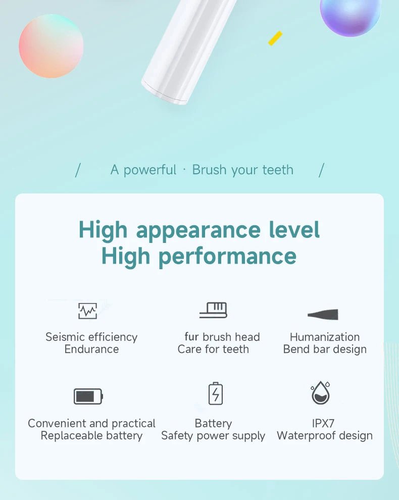 Maintain a bright smile with this electric toothbrush for adults—offering effective cleaning, easy handling, and advanced brushing technology!