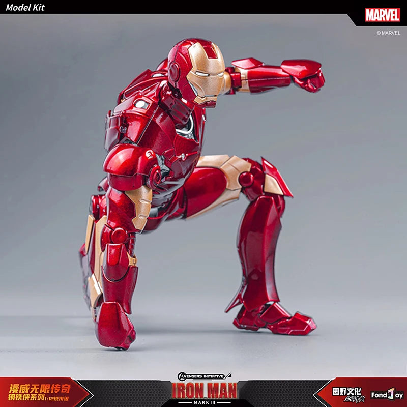 Fondjoy Action Figures Marvel IronMan MK3 Assemble Toys Model 1/12 Scale ABS Material Table Ornaments Boy Birthday Gifts Toys