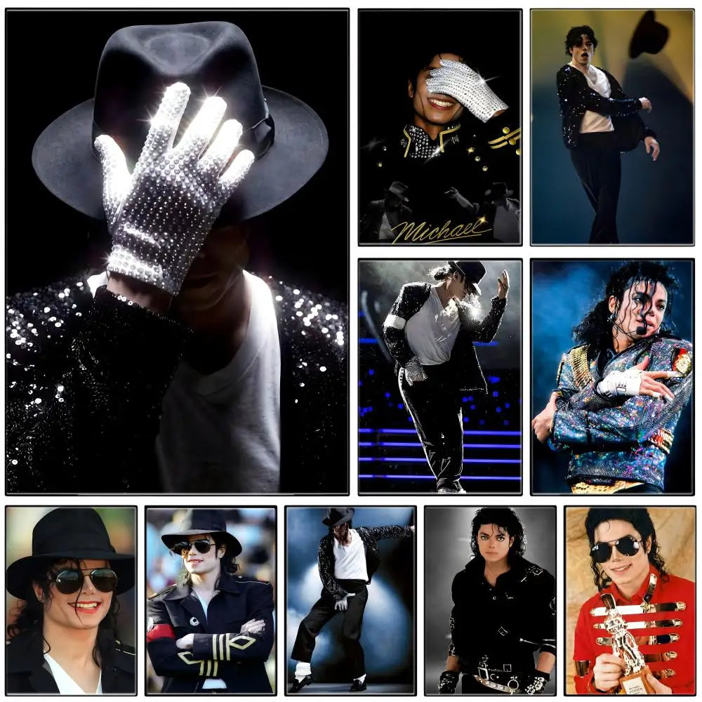 MJ M-Michael Singer J-Jackson Poster  Self-adhesive Art Waterproof Paper Sticker Coffee House Bar Room Wall Decor