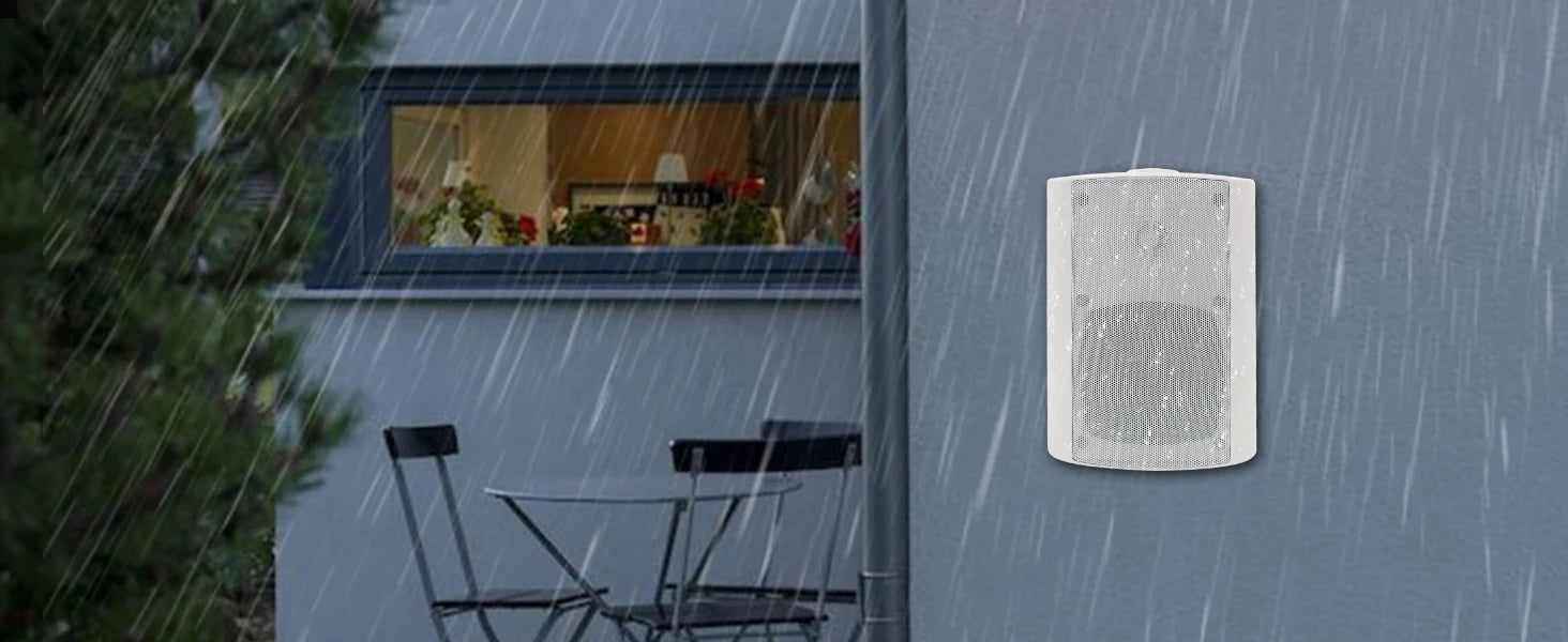 Herdio 2PCS 4'' Passive Indoor Outdoor Speakers With 200W Powerful Bass Expansive Stereo Sound Coverage All-Weather Durability