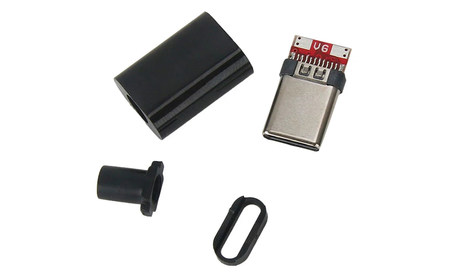 5Pcs TYPE C USB 3.1 24 Pin Male Plug Welding Connector Adapter with Housing Type-C Charging Plugs Data Cable Accessories Repair