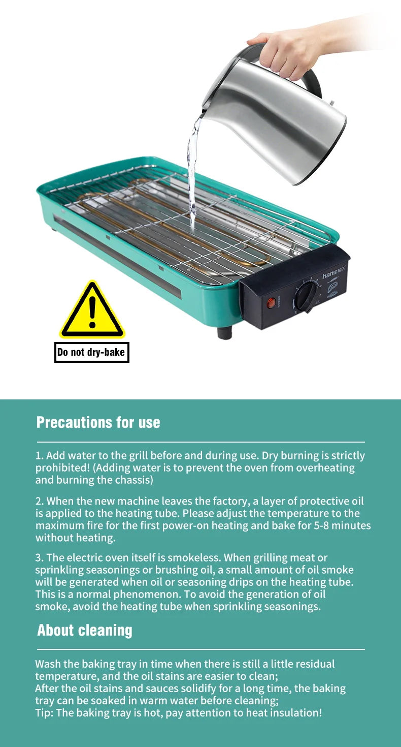 Multifunctional Electric Baking Tray Koekenpan Niet-Plakkerige Grill Geroosterde Pan Fornuis Barbecue Keuken Tool 220V