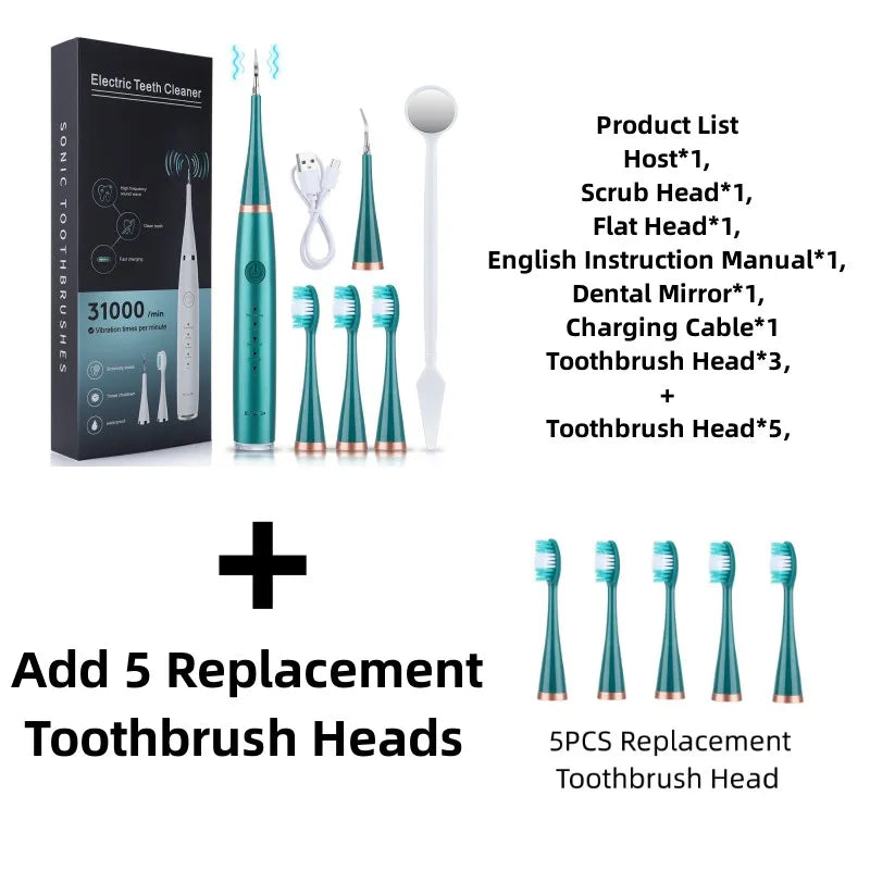 Experience total oral care with this electric toothbrush set—featuring six functions for efficient tartar removal and a healthier smile!