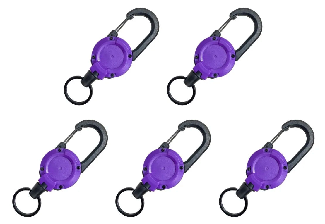 Retractable Heavy Duty Pull Reel Carabiner Multitool Survivalowy Buckle Spring Key Ring Outdoor Sporty Attachment Keychain Tool