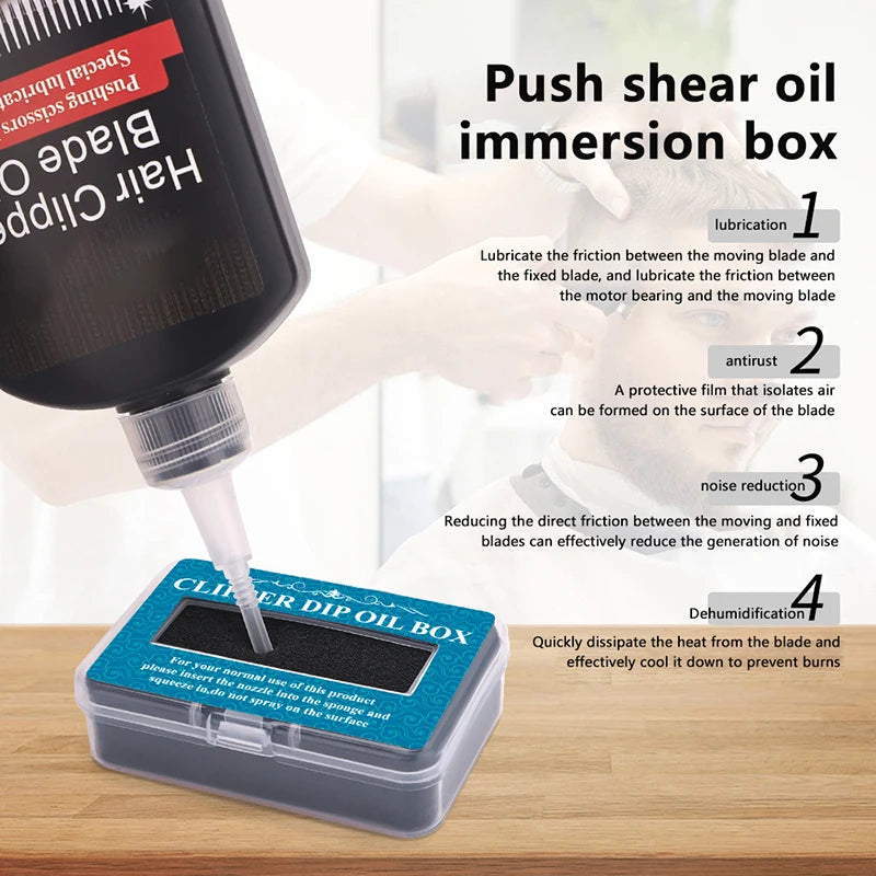 Lubricating Clipper Oil Box Barbershop Oil Storage Box For Hair Blade Oil Blade Rust Prevention Protection Repair Electric Push
