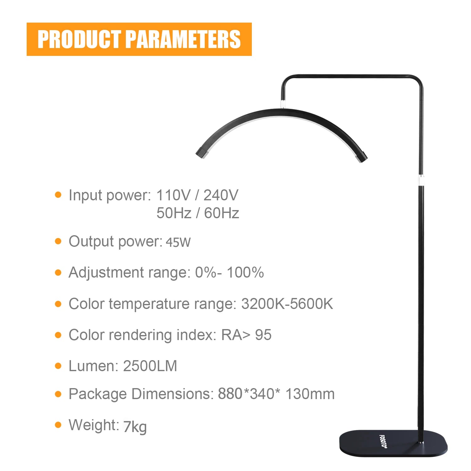 Fosoto Fashion Arc Photography Lamp LED Half-Moon Shaped Light Led Video Lash Light With For Beauty Eyelash Tattoo Makeup