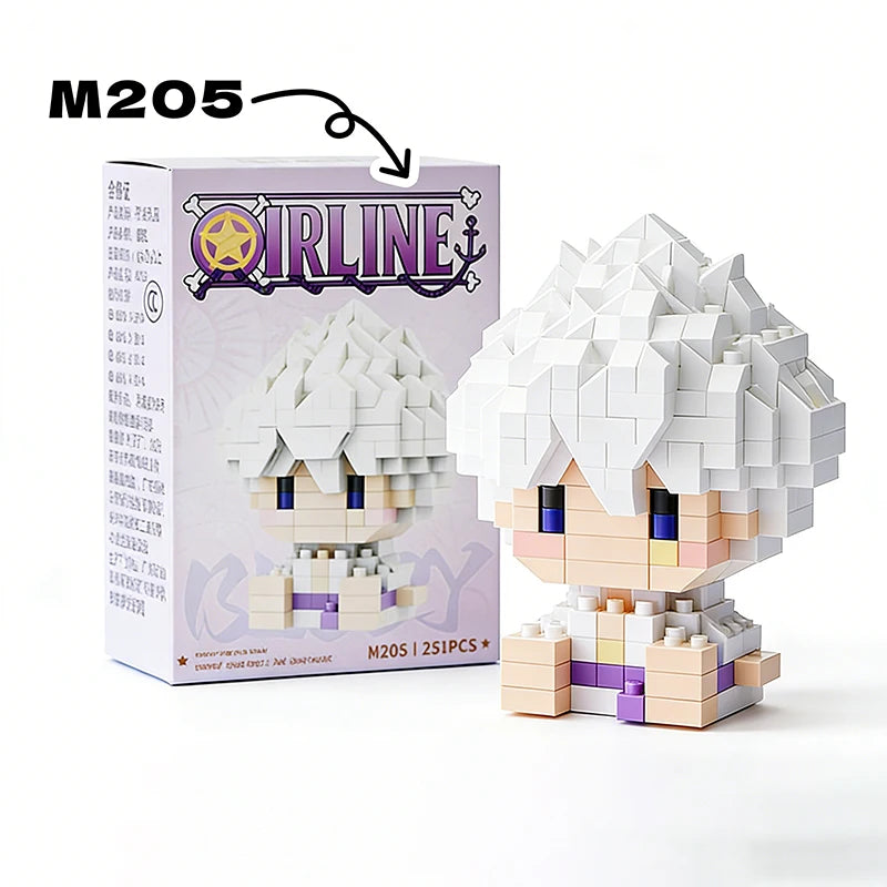 ONE PIECE Sun God Nika Luffy Micro Building Block Chopper Ace Buggy 3D Anime Model Assembly Mini Bricks Figure Toys For Gift