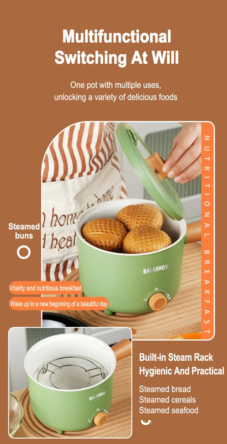 220V/110V Multifunction Cooker Household Single/Double Layer Hot Pot Mini Electric Cooking Machine Non-stick Pan Pots EU /USPlug