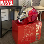 Marvel 1:1 Iron Man Mk5 Jarvis Helmet Remote Voice Control Auto Helmet Mask With Led Light Figure Boy Christmas Birthday Gift