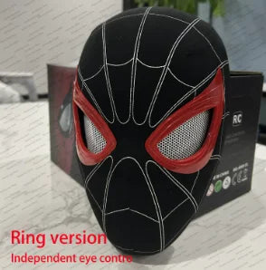 In Stock Miles Spider-Man 1:1 Scale Electronic Mask With Moving Glowing Eyes Ring Control Cosplay Toy Gift For Boys Gift