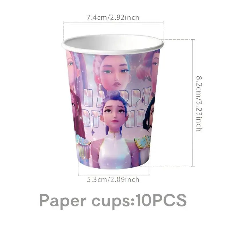Happy Birthday Party Decoration Character Anime Tableware Plate Cup Balloon Set Banner Backdrop Gift Bag Keychain Party Supplies