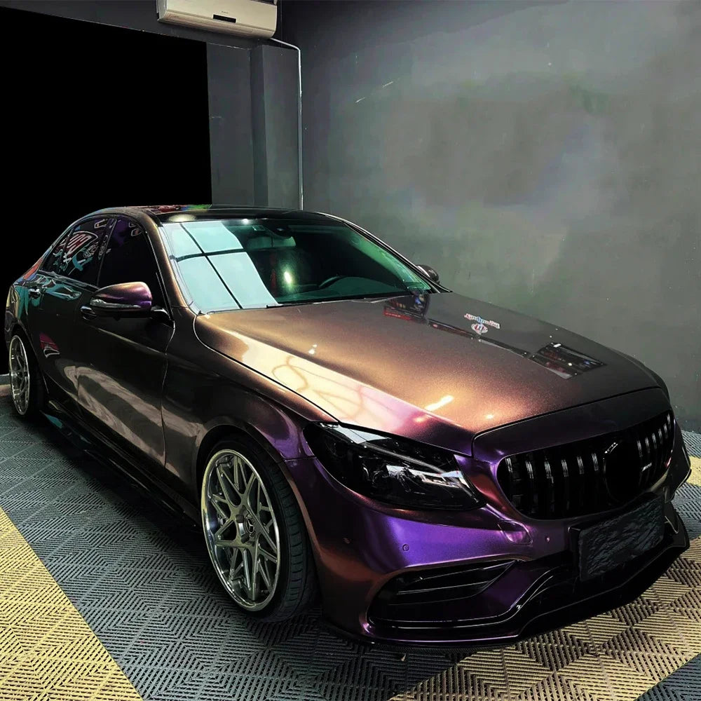 PET Diamond Purple&Gold Car Vinyl Film PVC Waterproof Scratch Resistant Sticker Motorcycle Auto Body Exterior Decoration Film