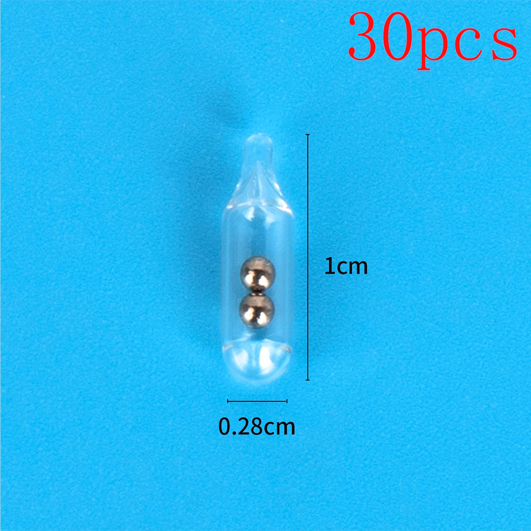 30pcs Glass Fishing Rattles, Rattle Inserts for Soft Bait Tubes, Lure Accessories