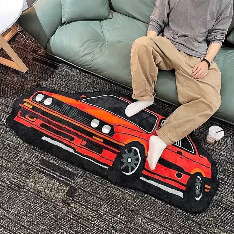 VIKAMA Car Themed Rug Boys Room Soft Plush Floor Mat Bedroom Play Mat Kids Gift