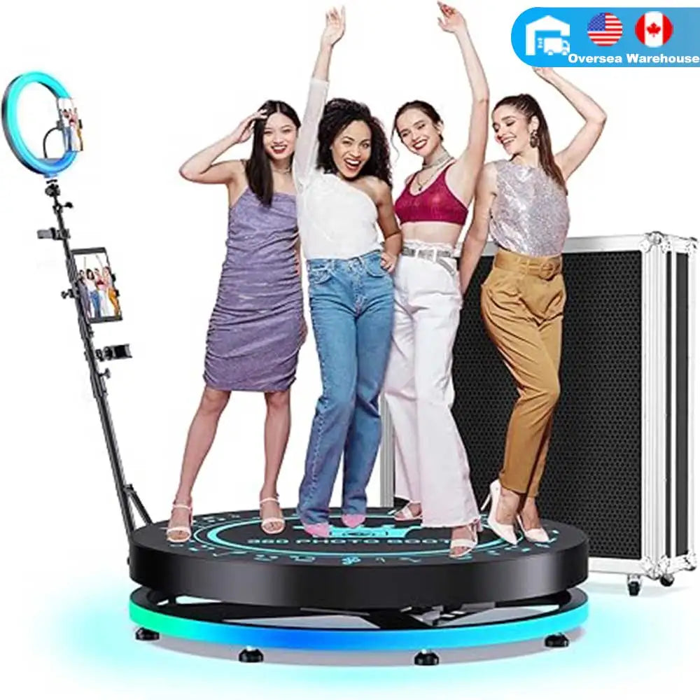 360 Photo Booth for Video with App Control Rotating 360photo Booth Degree Photobooth Machine with RGB Ring Light for Party Event