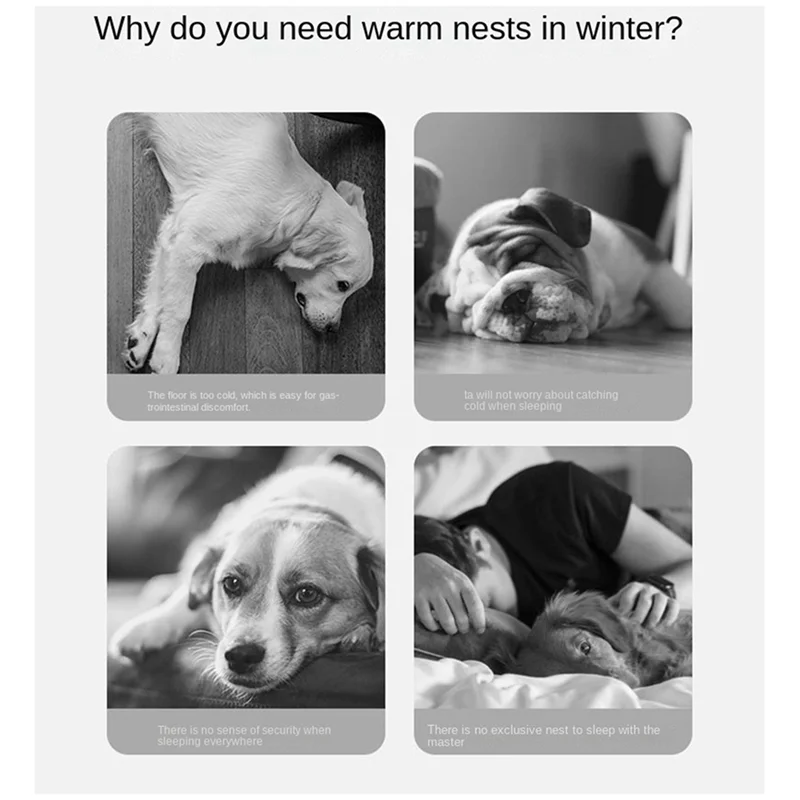 AA81-Pet Heating Pad Soft Electric Blanket Temperature Control Heater Animal Bed Warmer Heated Floor Mat Rectangle Durable