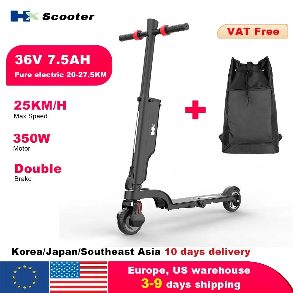HX X6 Electric Scooter Foldable 7.5A 350W 25KM/H Electric Scooters 36V EScooters 5.5 Inch E Scooter For Adults