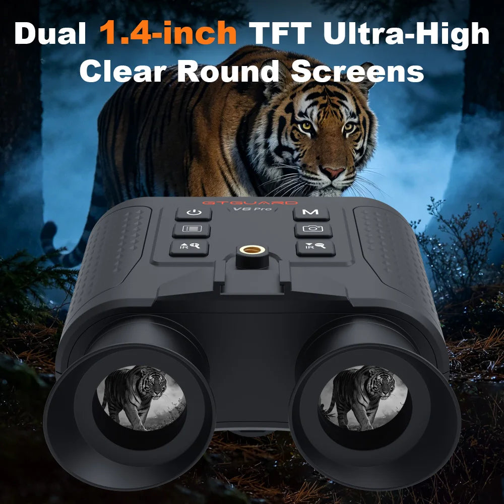 V6 PRO IR 4K Night Vision Binoculars Goggles 8X Digital Zoom 300M Full Darkness Photo & Video Telescope for Hunting Rangefinder