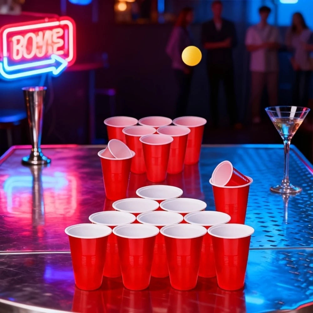 24 PCS Beer Pong Game Cups for Outdoor Drinking Games, Camping Parties, Christmas Bar Game Supplies, Outdoor Leisure Games