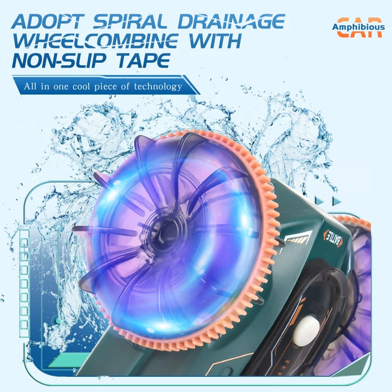 Remote Control Water Cannon Car Aquatic Terrestrial Automatic Water Absorption Long Water Column Spray Summer Play Water Toy