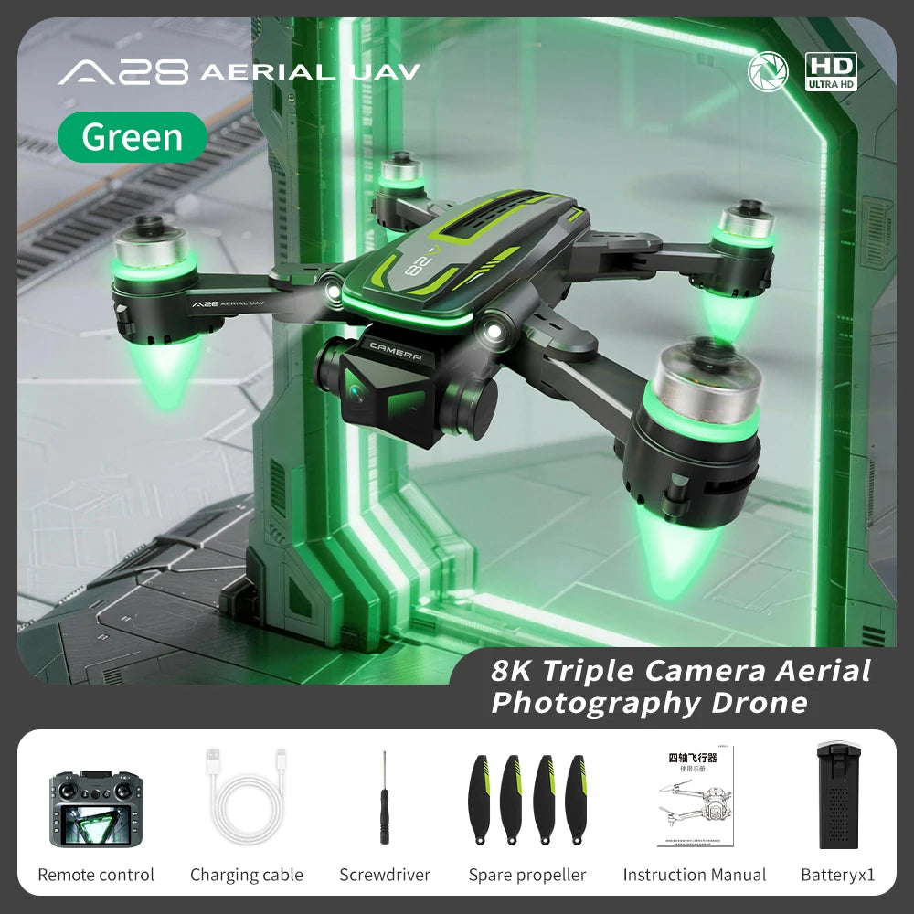 Lenovo A28 Drone Foldable GPS 4K Dual Camera 5G FPV Obstacle Avoidance Optical Flow One Key Takeoff RC Drone