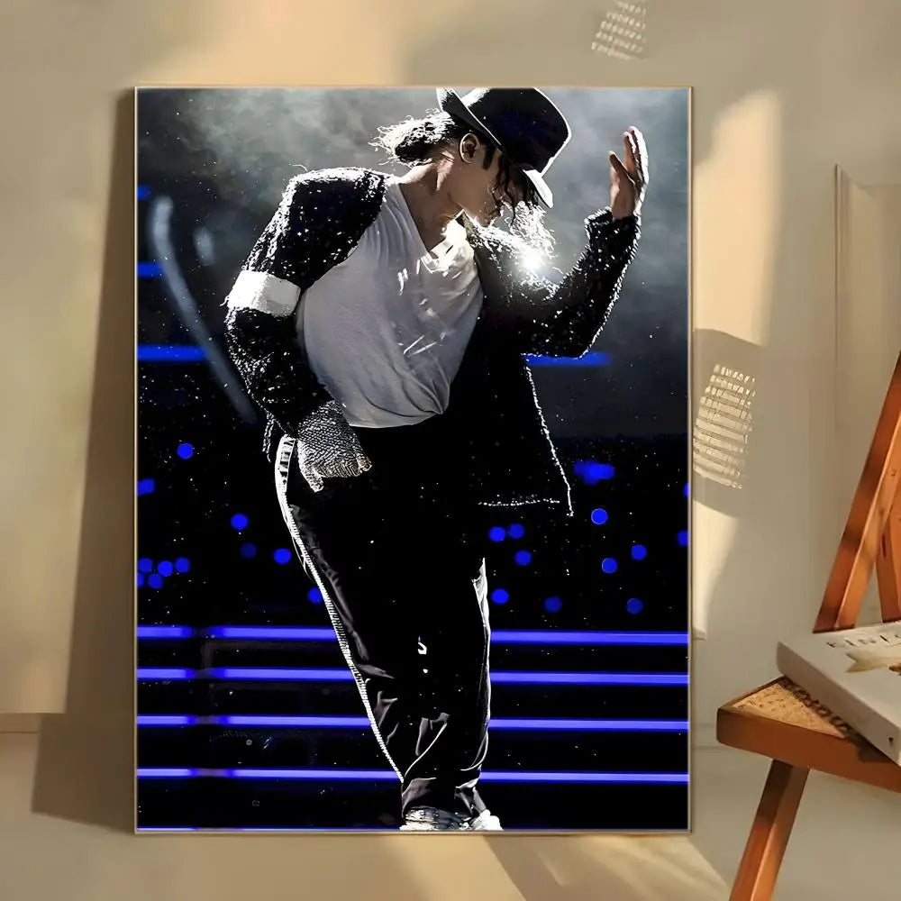MJ M-Michael Singer J-Jackson Poster  Self-adhesive Art Waterproof Paper Sticker Coffee House Bar Room Wall Decor