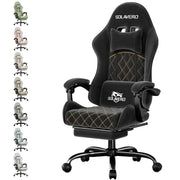 Massage Gaming Chair, Computer Office Chair with Comfy Fabric, Height Adjustable Game Chair with 360°-Swivel Seat and Headrest