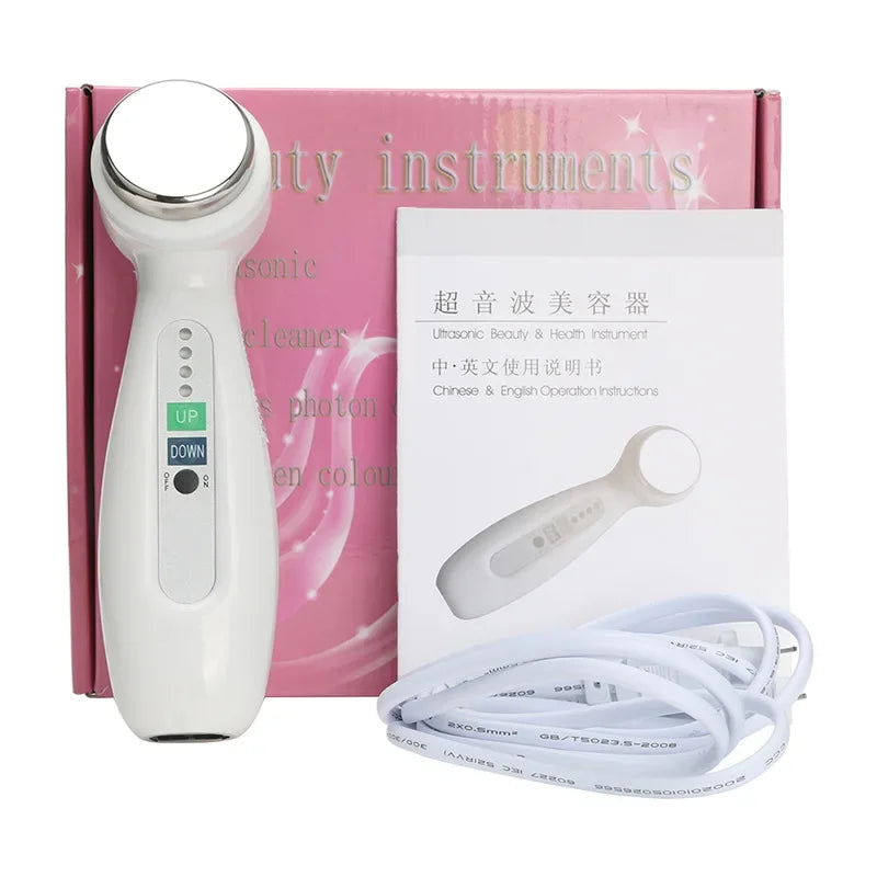 1Mhz 3Mhz Electric Ultrasonic Face Cleanser Massager 7 Colors Photon Sonic Lifting Facial Skin Care Anti Aging Wrinkle Removal