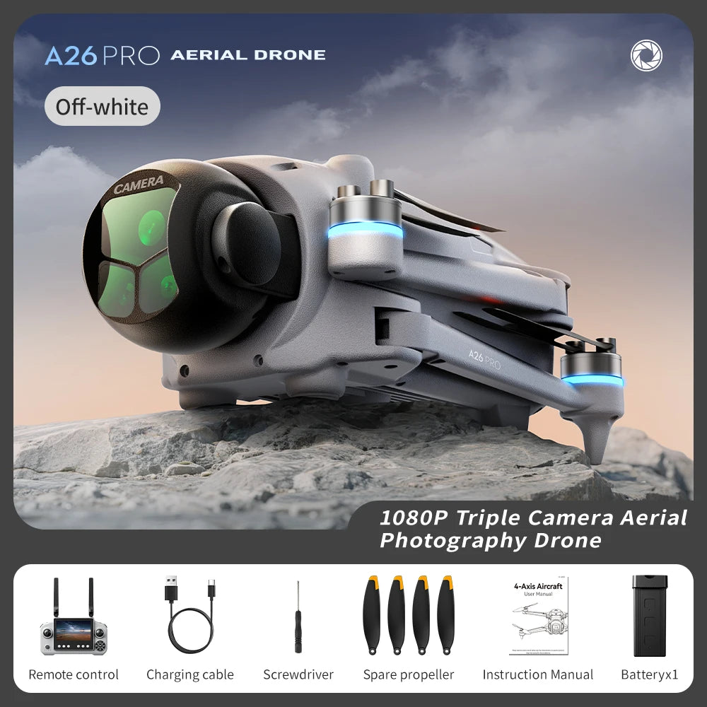 Lenovo A26 Pro GPS Drone 4K HD Excellent Imaging Flagship Triple Camera FPV Brushless Obstacle Avoidance Foldable Quadcopter
