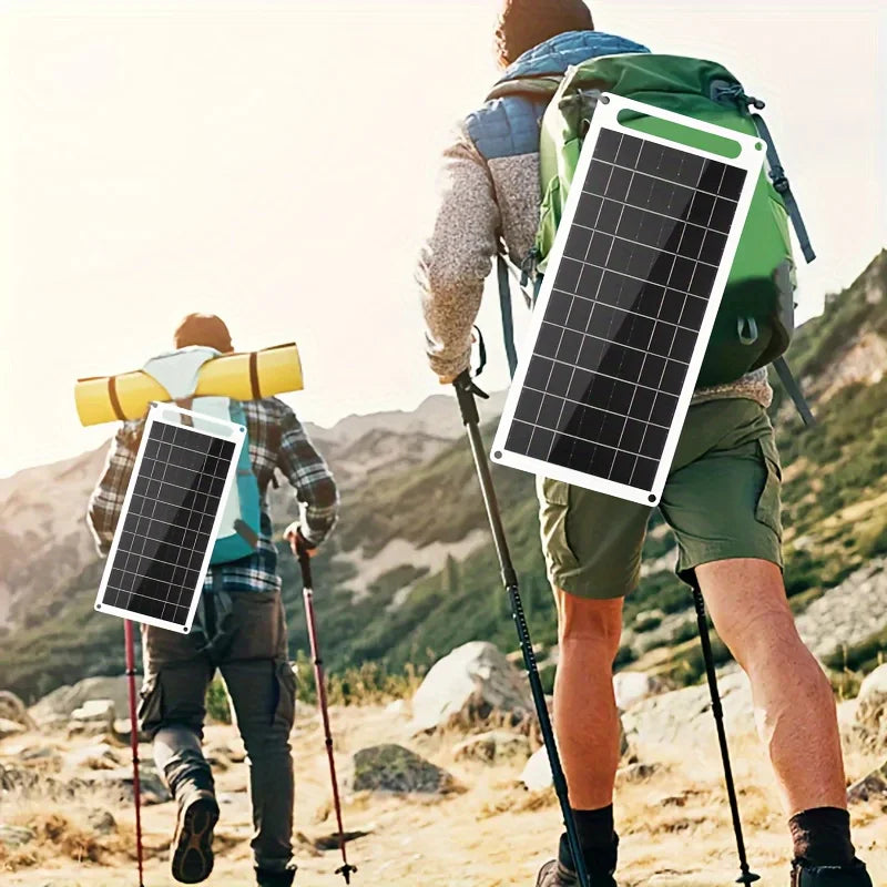 Stay powered on your outdoor adventures with this portable solar panel featuring USB output—perfect for hiking, camping, and charging your mobile phone on the go!