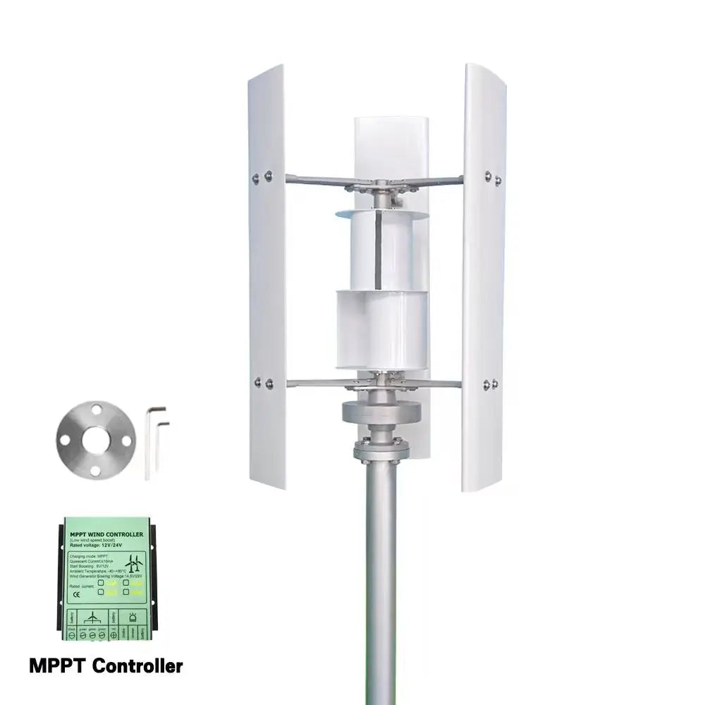 Small Windmill 12/24V 3000W Vertical Wind Turbine Generator Kit with Wind-Solar Hybrid Controller Household Free Energy