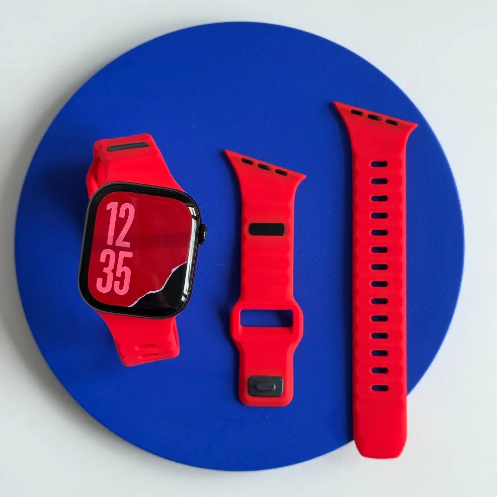 Silicone Sport Strap For Apple Watch Band Ultra 49mm 40mm 41mm 44mm 45mm 46mm correa bracelet iwatch Series 11 10 9 8 7 6 5 se