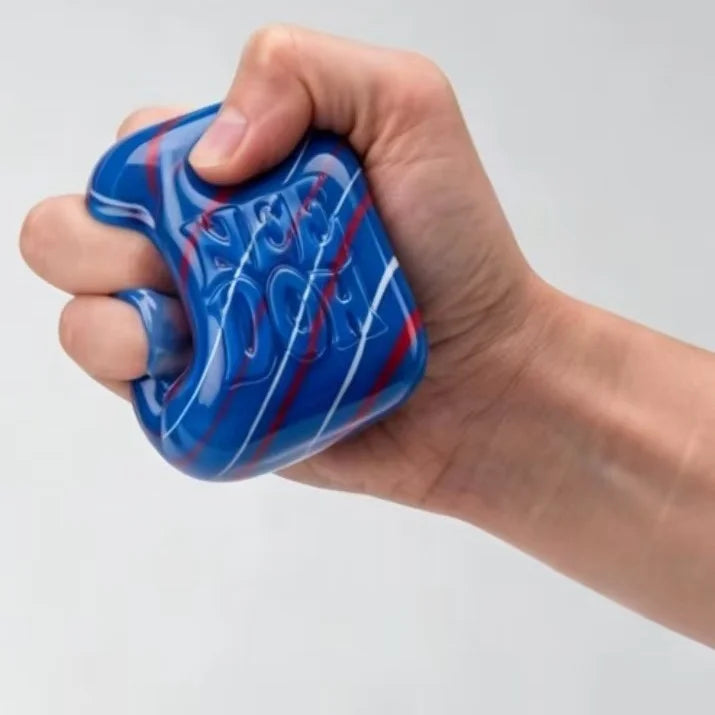 NeeDoh Nice Cube Swirlin’ USA Limited Edition - Sensory Toy with a Super Solid Squish - Unique Swirling Color Blend