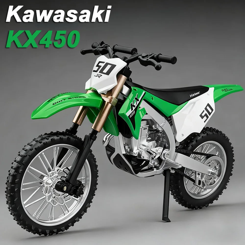 1:12 Kawasaki KX450 NINJA 400 Alloy Diecast Motorcycle Model Toys Car Front Wheel Linkage Shock Absorption Motorbike Child Gifts