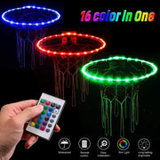 LED Basketball Hoop Rim Lights, Battery-powered Light Remote Control 16 Color Change by You Gift for Kid Play at Night, Outdoors