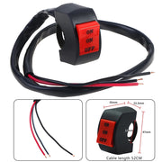 22mm LED Headlight Switch Far Near Three Line Motorcycle Handlebar Switch Button Used As ON/ON/OFF Switch For General Lights