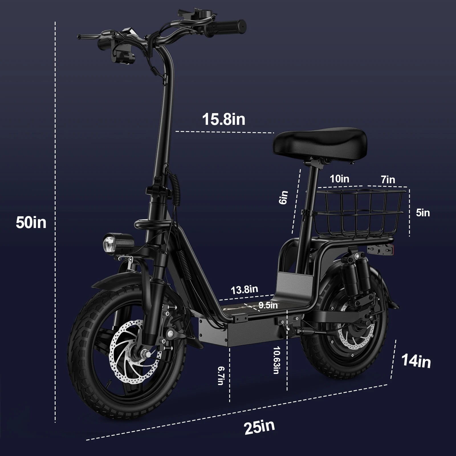 Ride comfortably on this electric scooter with weight-bearing pedals, a powerful 500W motor, and a waterproof lithium battery for a reliable and enjoyable commuting experience.