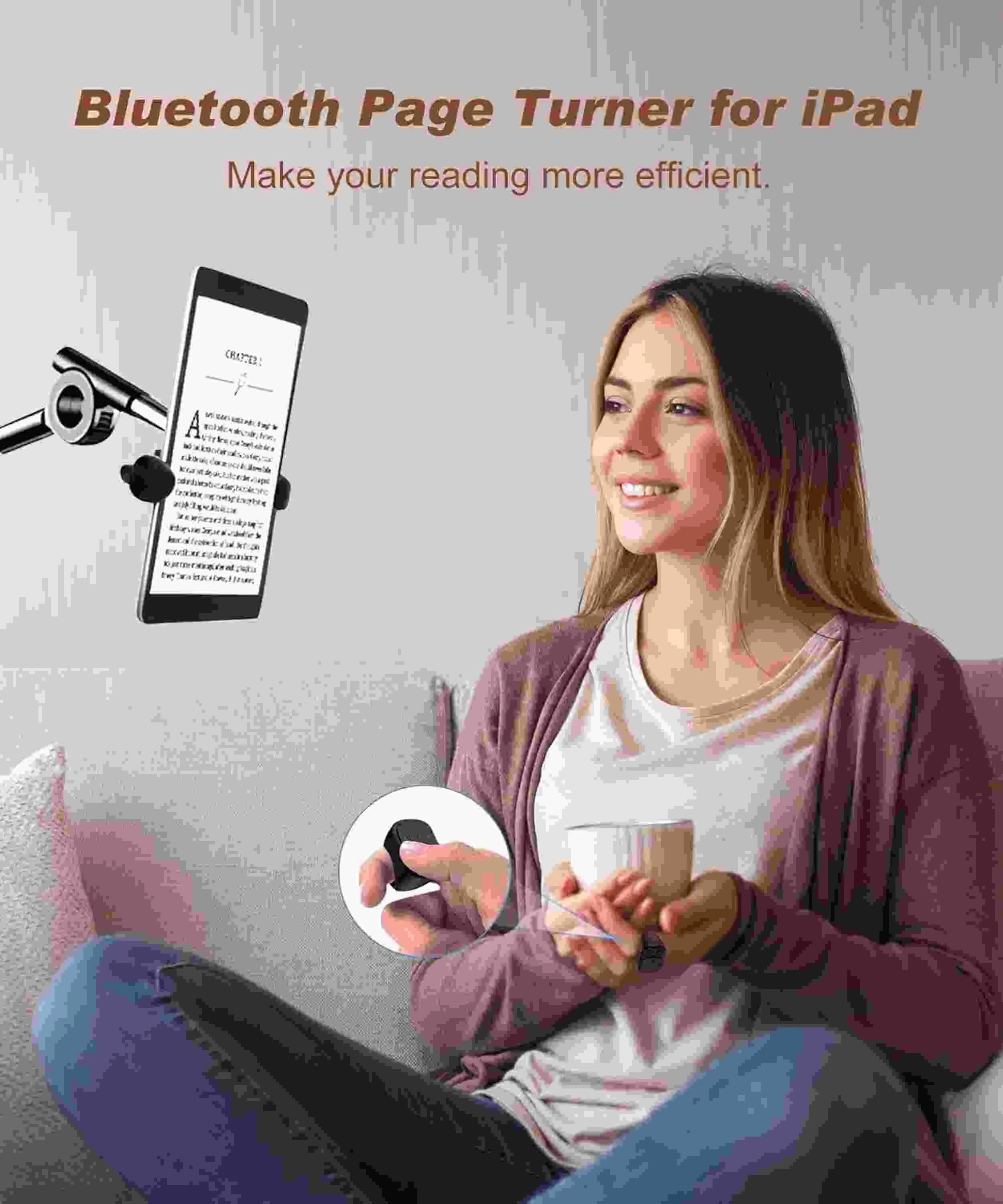 Scroll, snap, and control with ease using this TikTok scrolling ring! Compatible with iPhone, iPad, and Android devices via Bluetooth. Features remote page turning, camera shutter, short video, and music controls—all from your finger!